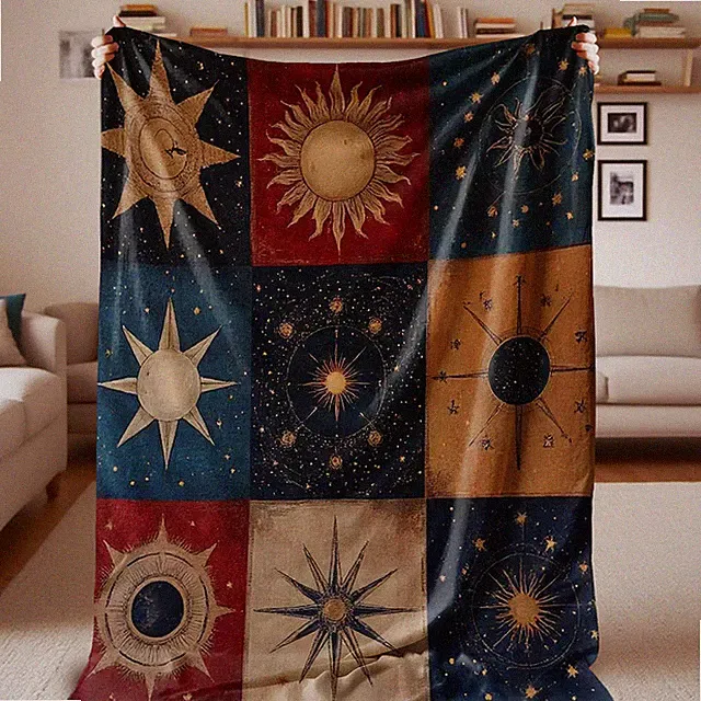 Astrology Sun Moon Celestial Blanket Soft Cozy Throw