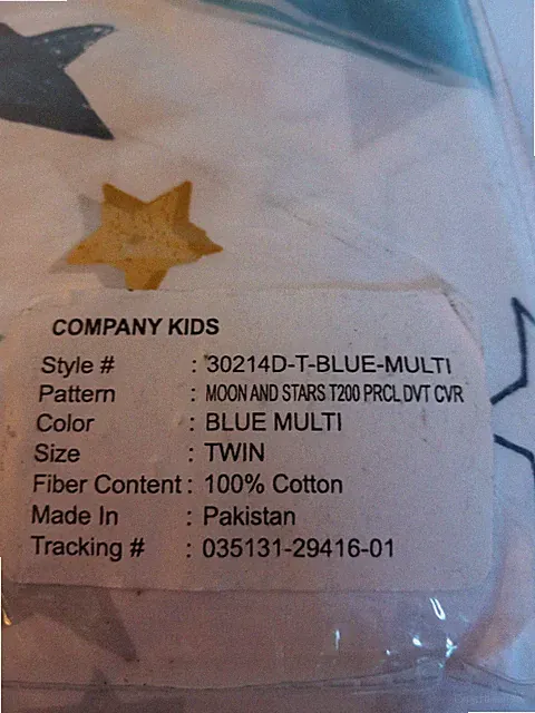 Company Kids Twin Coverlet All Cotton New Space Moon Stars Button Close