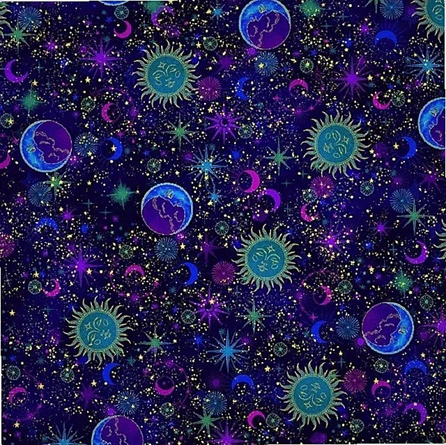"Cosmos" Galaxy Moon, Celestial Fabric!100% Cotton 1yd *BTY*Fast Ship!
