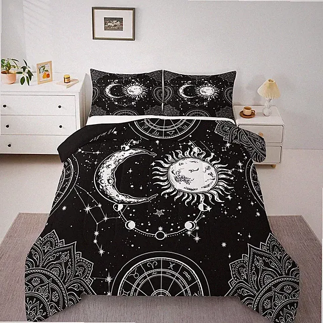 Galaxy Bedding Set Sun Moon Constellation Comforter Set Kids Boys Girls Twin
