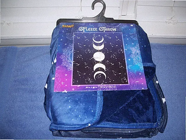 Moon & Crescent Fleece Throw Plush Blanket 50” X 60” Spirit