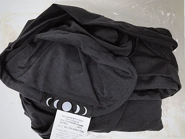 Moon Pod Pillow Cover Crescent Shaped Back Dark Charcoal