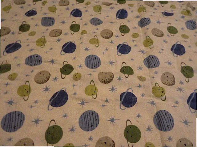 new 2 Standard Flannel Pillow Case Outer Space PLANETS Stars Moon blue grays