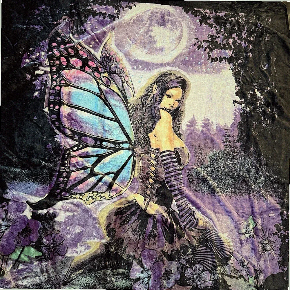 Nu Trendz Full Moon Fairy Fantasy Mythical Goth Queen Size Luxury Plush Blanket