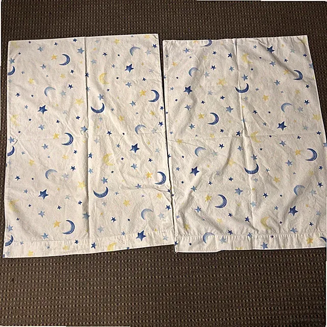 POTTERY BARN Kids Moon Stars Celestial Standard Pillow Cases Blue Yellow