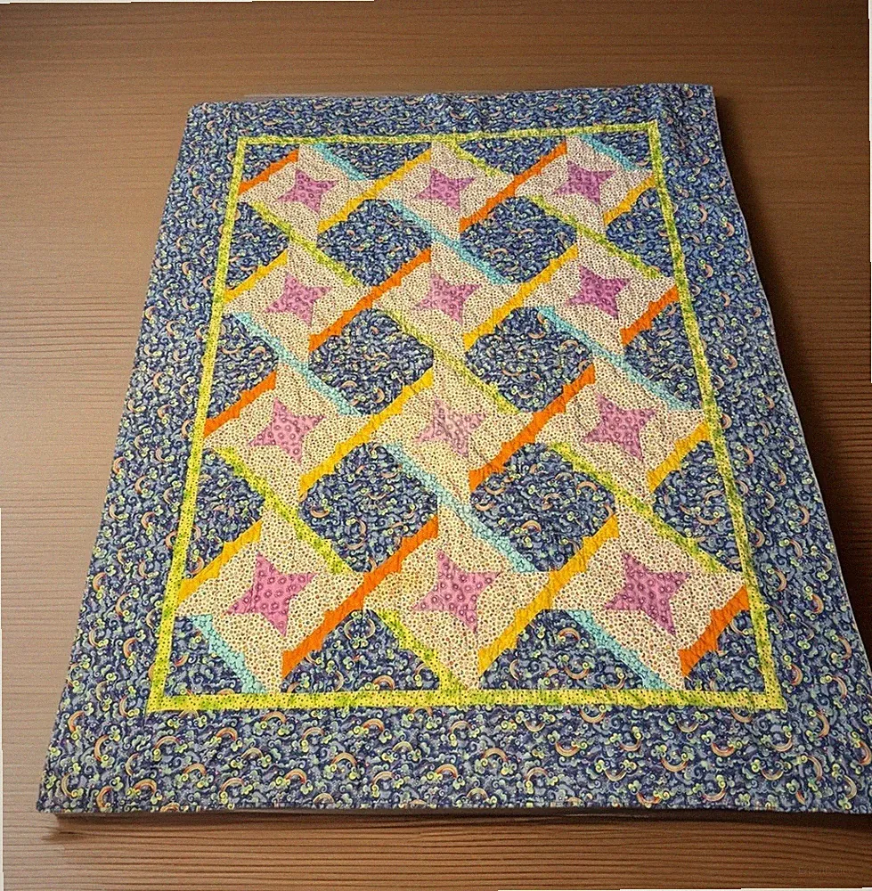 Rainbow Stars & Moon Quilt Bedding Blanket Quilt Bedspread 52/66 Inches
