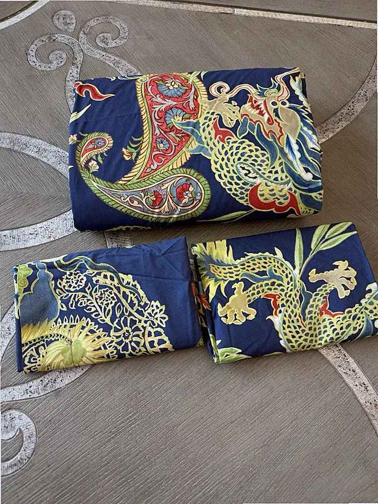 William Sonoma New Moon Printed Duvet Cover And Shams King · Navy- Retails $477